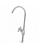 Wellon RO Faucet with Cross Handle | High Arc Drinking Water Tap | Chrome Finish | Countertop Mount | For RO & Water Purifier